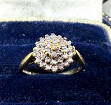 9ct Gold Diamond Cluster Dress Ring (2.1g)