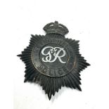 GV.I Kings Crown Metropolitan Police Black Helmet Plate