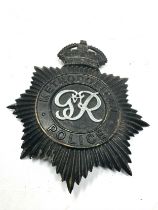 GV.I Kings Crown Metropolitan Police Black Helmet Plate