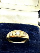 9ct Gold Vintage White Stone Ring (1.7g)