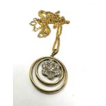 9ct Gold Diamond Pendant Necklace (3.5g)