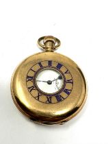 Antique Elgin rolled gold half hunter pocket watch the watch is ticking