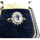 9ct Gold Sapphire & Diamond Cluster Ring (1.8g)