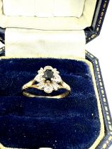 9ct Gold Sapphire & Diamond Dress Ring (1.7g)