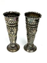 2 x ,925 silver bud vases