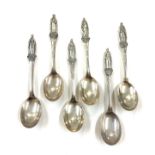 Set of 6 Sterling Silver commemorative tea spoon, Cooper Brothers & Sons Ltd 1936, Sheffield,
