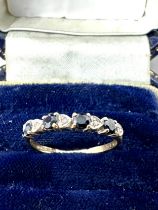 9ct Gold Sapphire & Diamond Band Ring (1.1g)