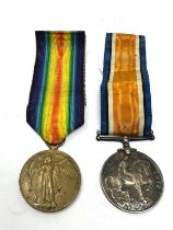 WW1 Medal Pair & Original Ribbons G-14621 Pte J. E. Davie The Queens Regt