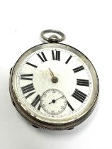 Antique silver open face pocket watch the watch is ticking