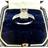 9ct White Gold Aquamarine & Diamond Dress Ring (2.6g)