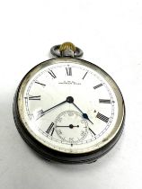 Antique silver waltham open face pocket watch the watch is ticking