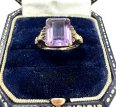 9ct Gold Amethyst Single Stone Ring (2.4g)