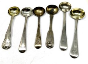 6 x georgian silver condiment spoons inc scottish