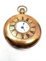 Antique rolled gold waltham half hunter pocket watch the watch is ticking