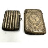 2 x antique silver vestas cases