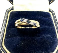 9ct Gold Diamond & Sapphire Five Stone Ring (1.7g)