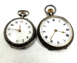 2 Antique silver fob pocket watches the watches are not iticking