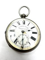 Antique silver open face pocket watch the watch is ticking