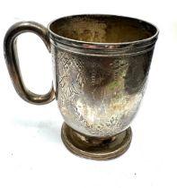 Antique silver christening mug