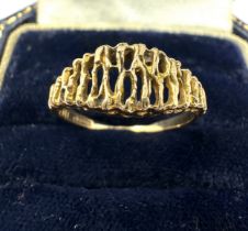 9ct Gold Openwork Band Ring (1.6g)