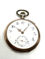 Antique silver open face pocket watch the watch is ticking