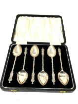 6 boxed silver apostle spoons