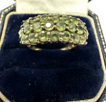 9ct Gold Green Gemstone Dress Ring (3.4g)