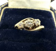 9ct Gold Diamond Three Stone Ring (1.8g)