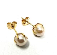 14ct Gold Cultured Pearl Stud Earrings (1.1g)