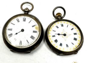 2 Antique silver fob pocket watch the watches are not ticking