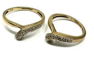 2 X 9ct Gold Diamond Set Rings (3.8g)