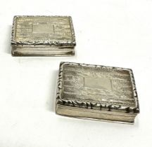 2 x .925 sterling pill boxes