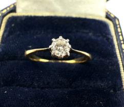 18ct Gold Round Brilliant Cut Diamond Single Stone Ring (1.8g)