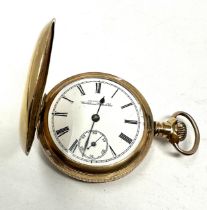 Antique waltham gold plated full hunter pocket watch the watch is ticking