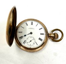 Antique waltham gold plated full hunter pocket watch the watch is ticking