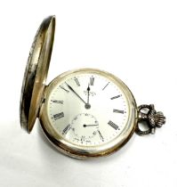 silver Bernex full hunter pocket watch the watch is ticking