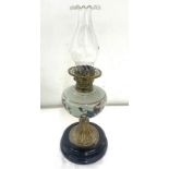 Vintage oil lamp and funnel, 21 inches tall