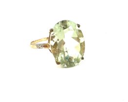 Ladies 9ct gold diamond and stone set dress ring 2.8grams