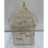 Vintage metal hanging decorative cage, approximate measurements: Height 24 inches, 13.5 inches