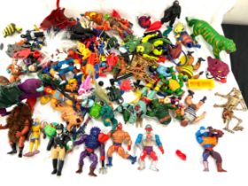 Large selection of childrens toy figures to include Heman, Thunder Cats, TMNT, Ghostbusters etc