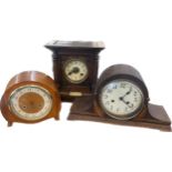 Selection of three 2 key hole mantle clocks, all untested