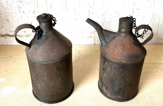 2 Vintage parrafin small cans, approximate height of cans 8.5 inches