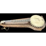Antique Clifford Essex 5 string Banjo in leather case