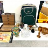 Large selection of miscellaneous to include small case, small box of drawers, bowls, weights etc