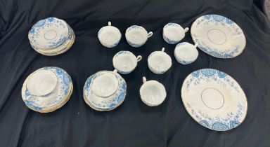 Part blue and white tea service, flower pattern, No188335