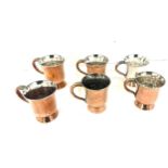 Selection of vintage copper beakers