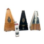 Selection of 3 vintage Metronomes includes Dulcet swiss made, Wittner, Maelzel