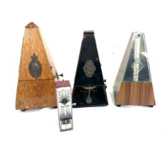 Selection of 3 vintage Metronomes includes Dulcet swiss made, Wittner, Maelzel