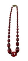 Cherry amber graduated ladies necklace, approximate weight 22g
