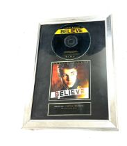 Signed Justin Bieber 'Believe' album 2012, approximate measurements13 x 9.5 inches